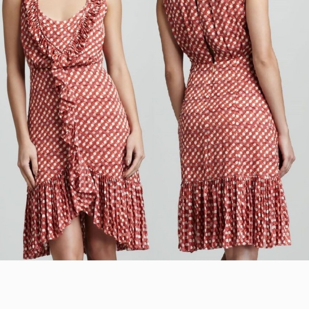 Tory Burch Pink Ruffled Wrap Dress for Wedding Guest